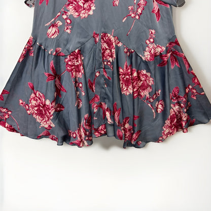 White House Black Market - Beautiful Floral Silk Dress Blue Pink Size 6 NWT