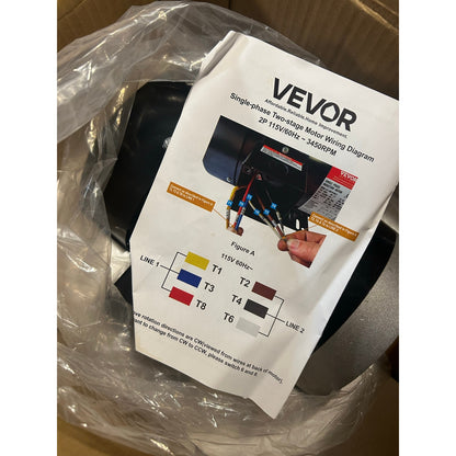 VEVOR 1/2 HP Electric Motor 1725 RPM 115/230V Single Phase 56 Frame