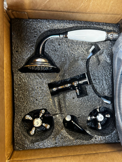 New Wall Mount Clawfoot Tub Faucet with 360° Swivel Spout