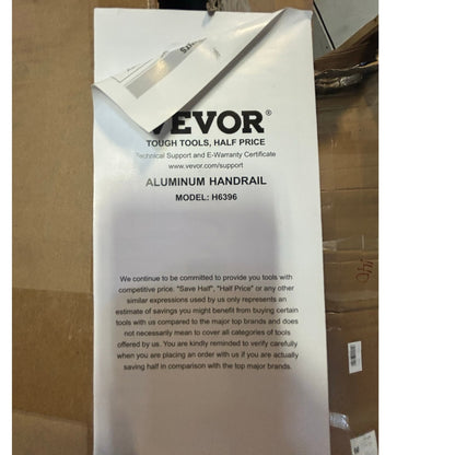 VEVOR 5 ft Black Aluminum Stair Handrail Adjustable Railing – Like New