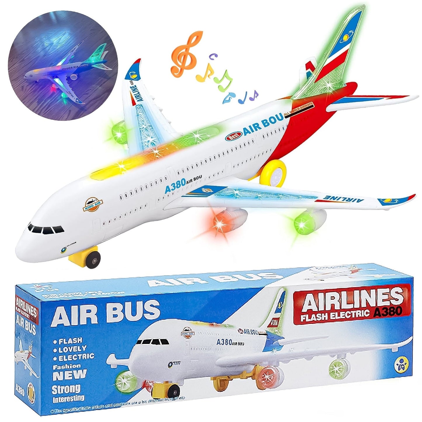 Kids Cargo Plane Transport Toy Set with Cars and Helicopter
