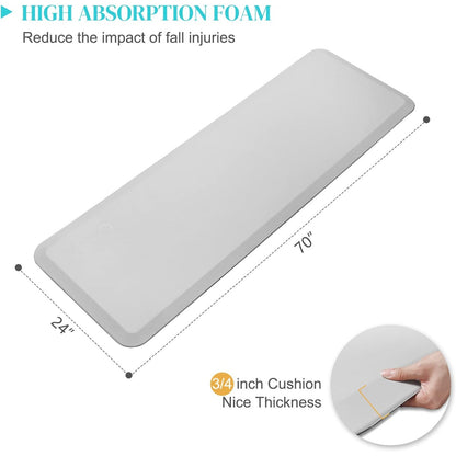 New 70x24 Cushioned Floor Mat – Non-Slip with Beveled Edges