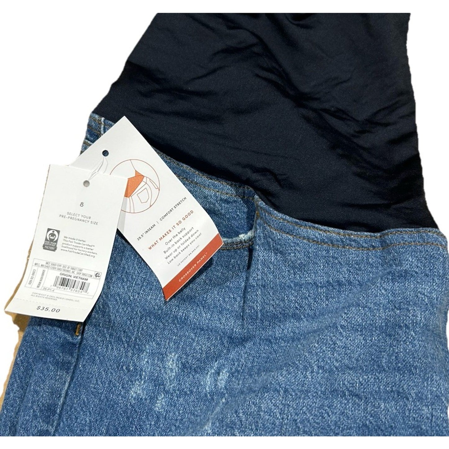 NWT Maternity by Ingrid 90's Straight Leg Comfort Stretch Jeans Size 8