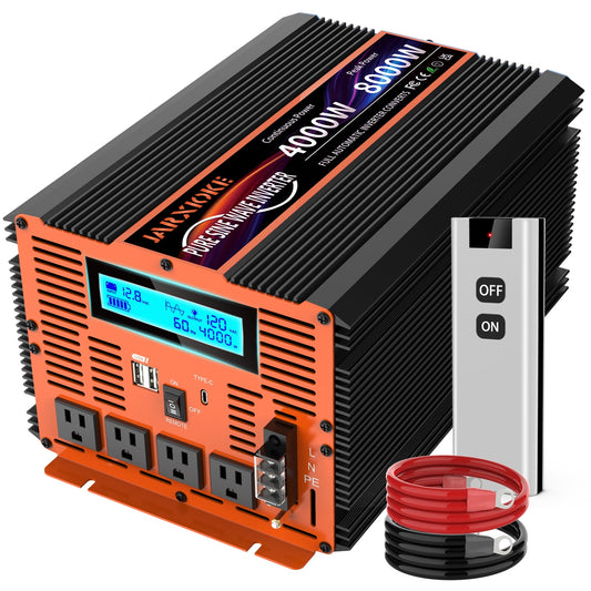 Powerful 4000W Pure Sine Wave Inverter for RV, Solar, Car, Home Use