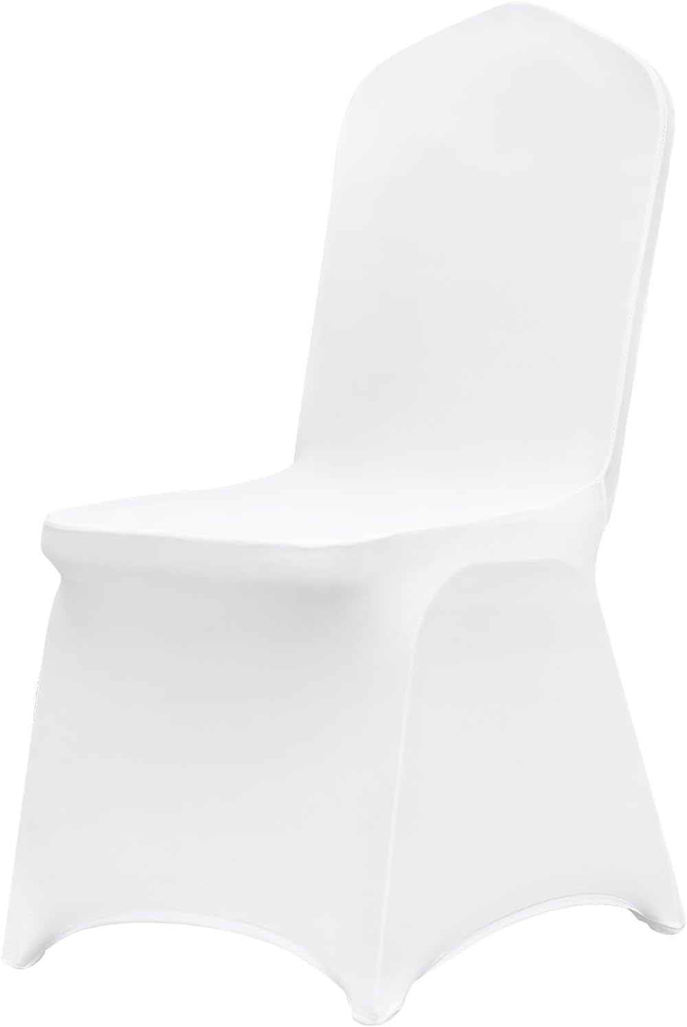 VEVOR 12-Pack White Polyester Spandex Flat-Front Stretch Chair Covers for Events