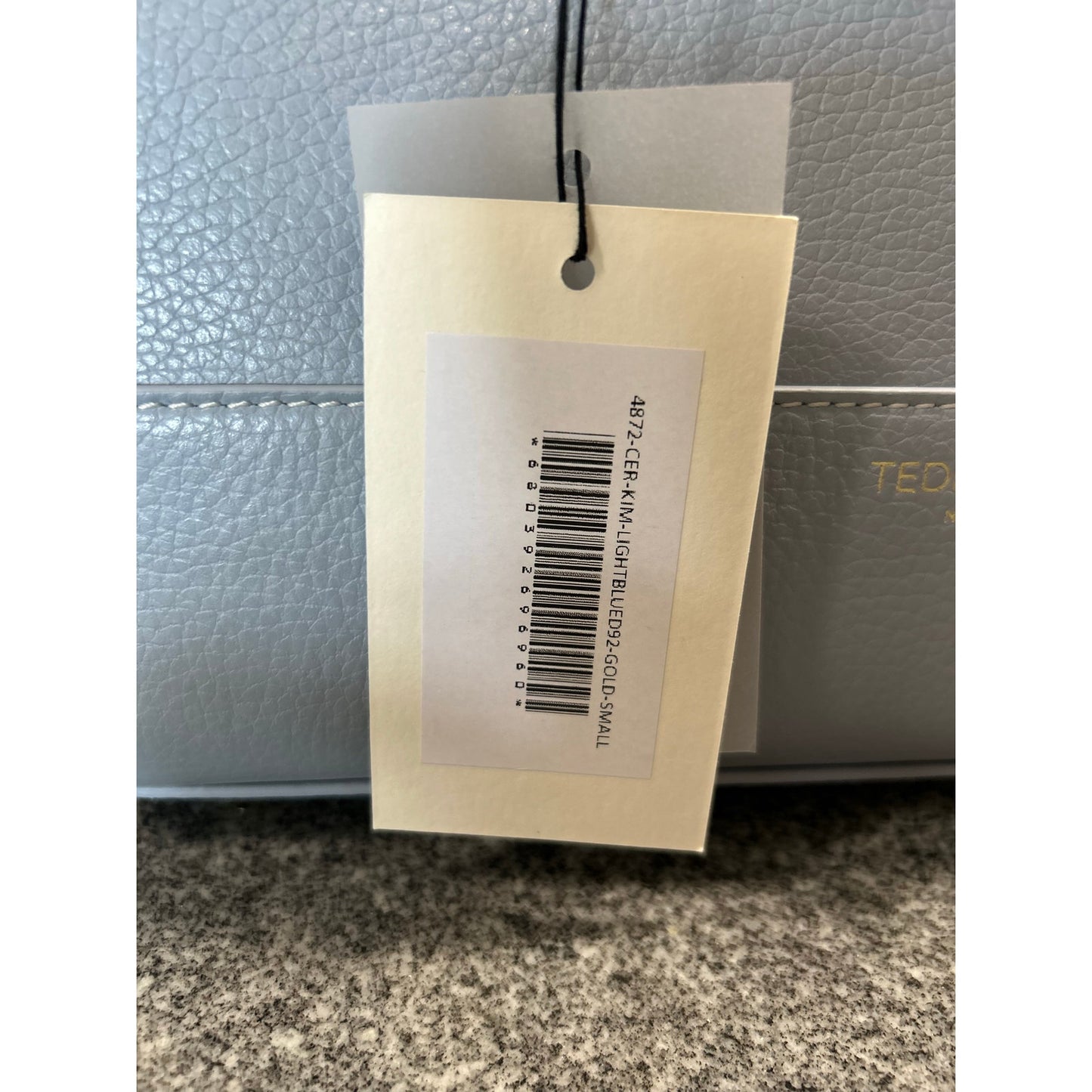 Teddy Blake Kim 11" Satchel – Light Blue Cervo Leather, Gold Hardware- NWT