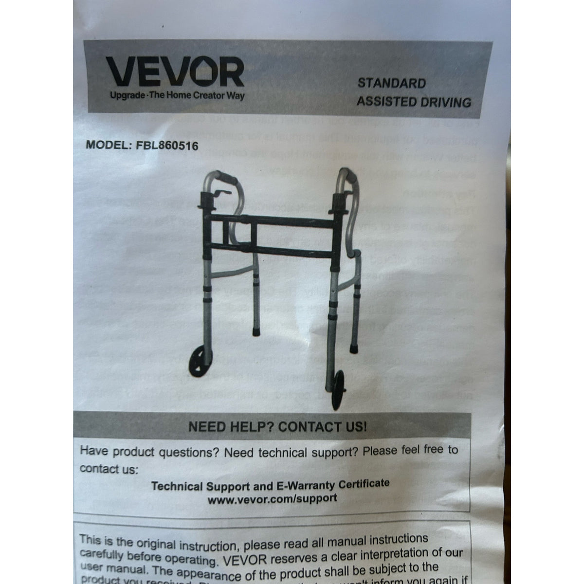 3-in-1 Stand-Assist Folding Walker – Like New in Box