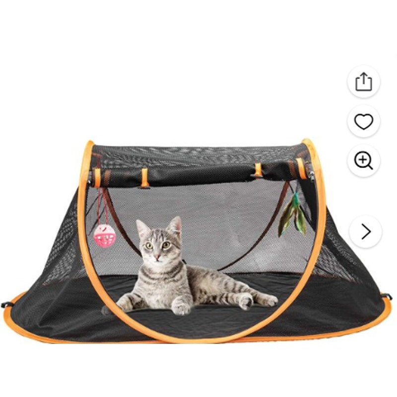 Portable Outdoor Cat or Small Dog Enclosure with Carrying Case & Stakes