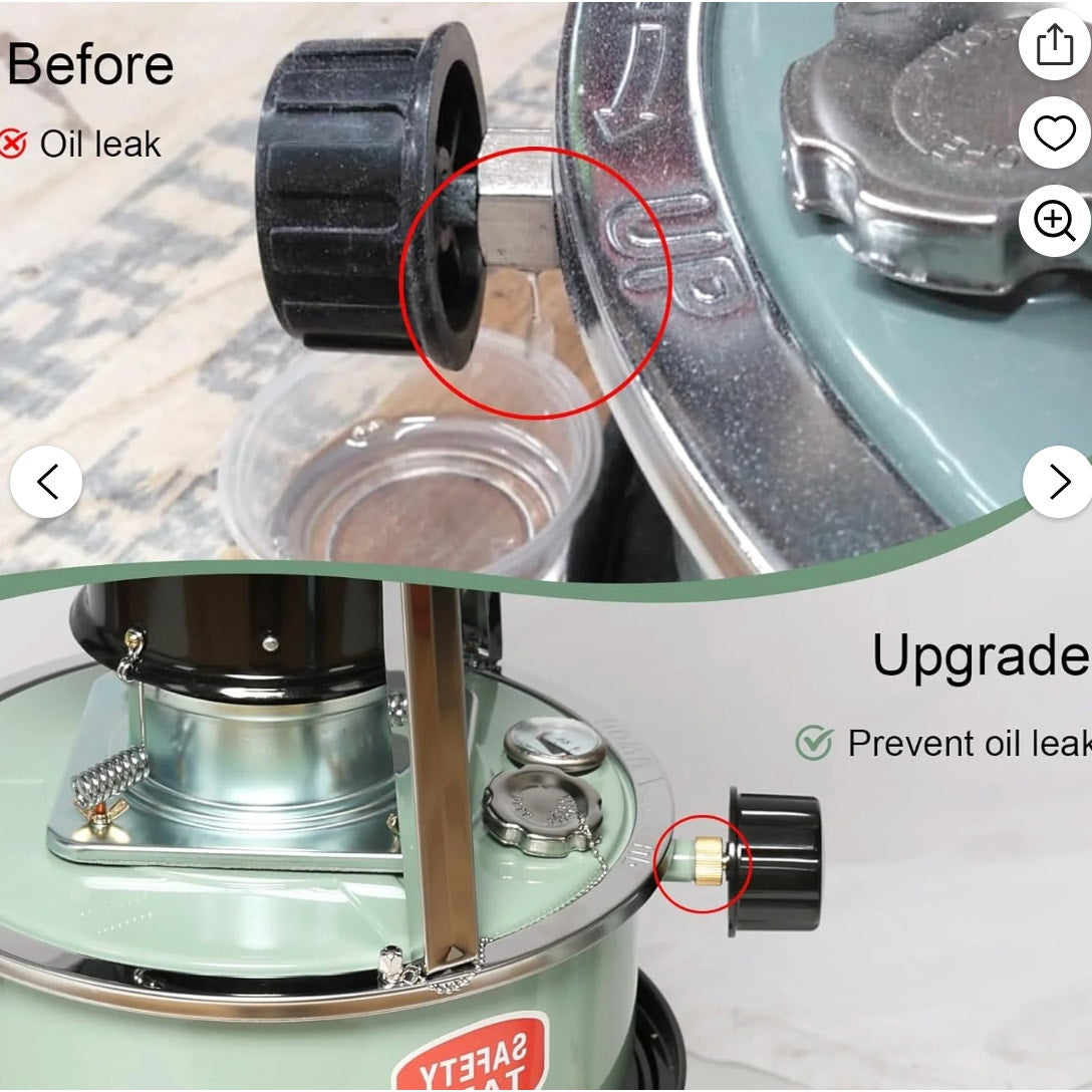 Portable Kerosene Heater 9000 BTU w/ Adjustable Height, 1.2 Gal Tank