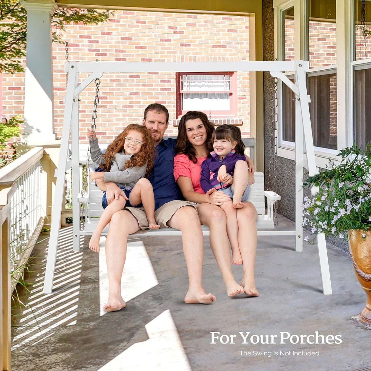 Heavy Duty 660 LBS Wooden A-Frame Porch Swing Stand