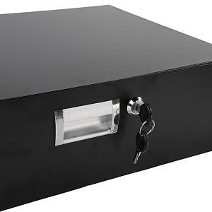 3U Rack Drawer Locking Drawer with Key Black