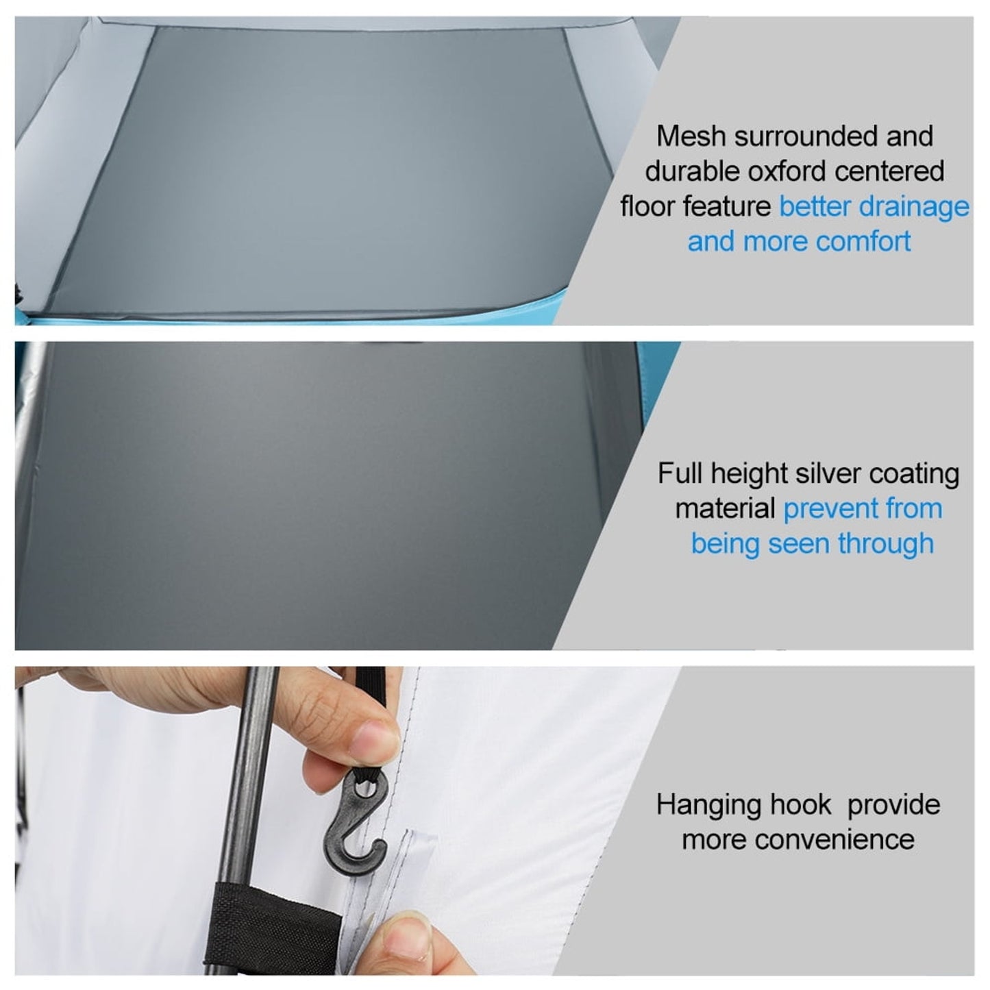 Pop-Up Privacy -Double Shower & Changing Tent with Carry Bag – 7.5 Ft