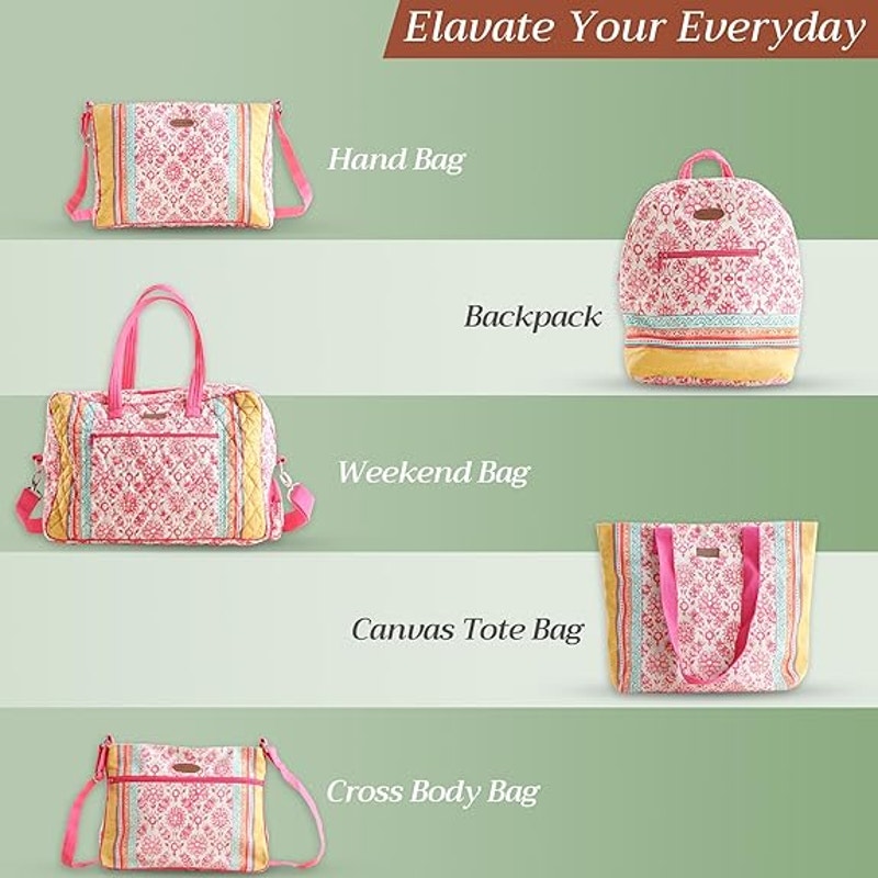 Maison d’Hermine Quilted Weekender Bag – Rare Print, New with Tags