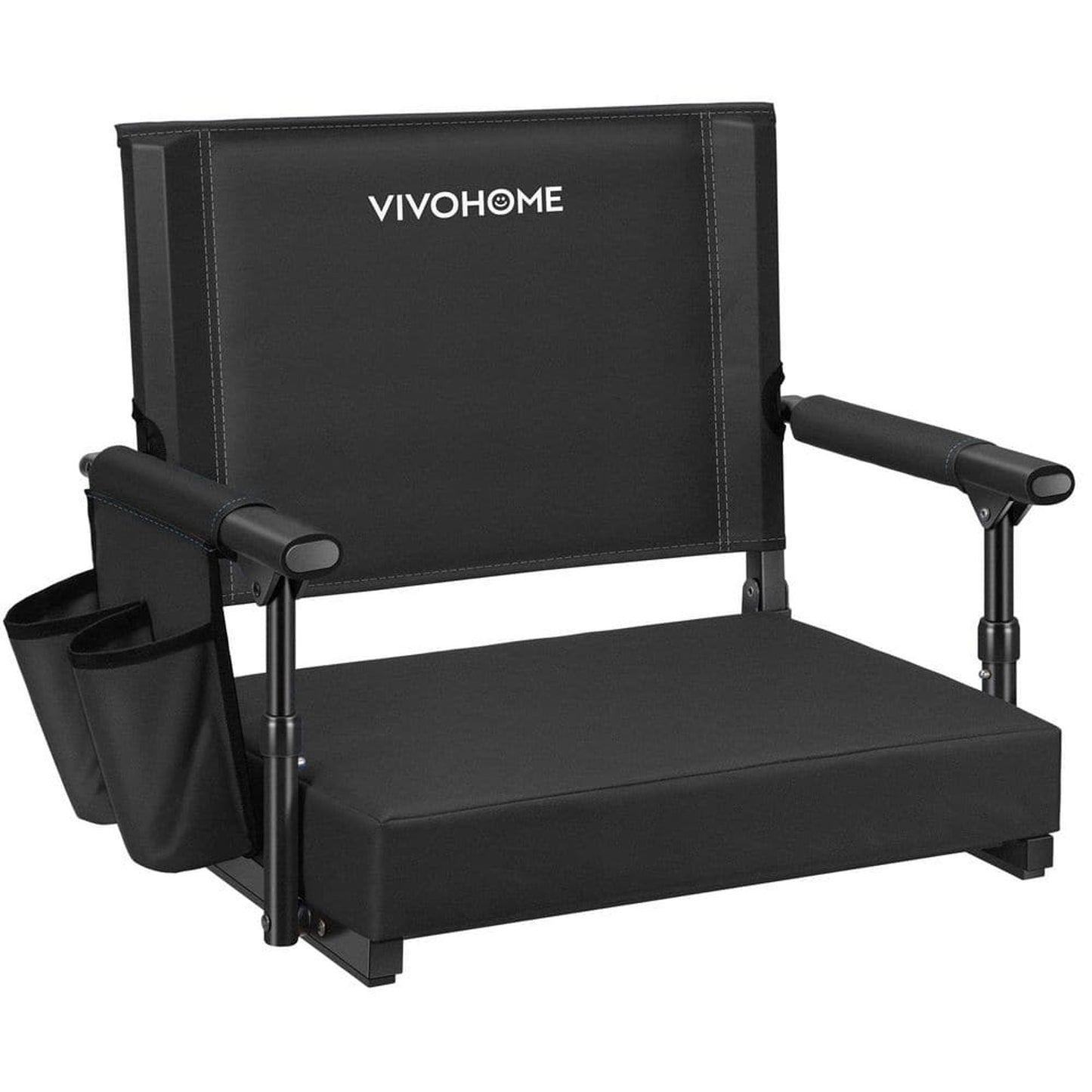 Heavy-Duty Padded Bleacher Chair with Backpack Straps and Dual Cup Holders