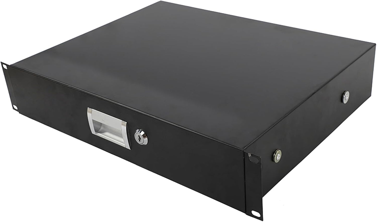 3U Rack Drawer Locking Drawer with Key Black