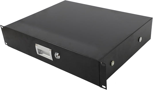 3U Rack Drawer Locking Drawer with Key Black