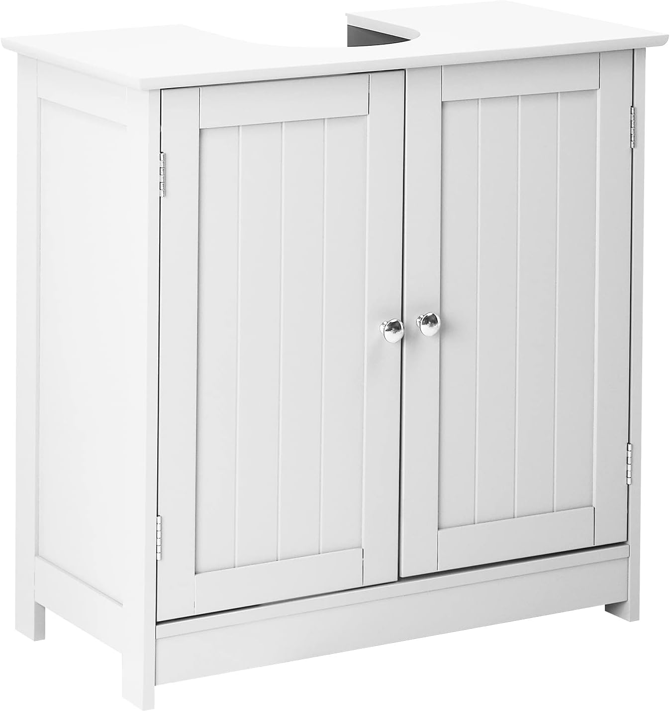 VINGLI White Pedestal Sink Cabinet Bathroom Vanity with 2 Doors Adjustable Shelf