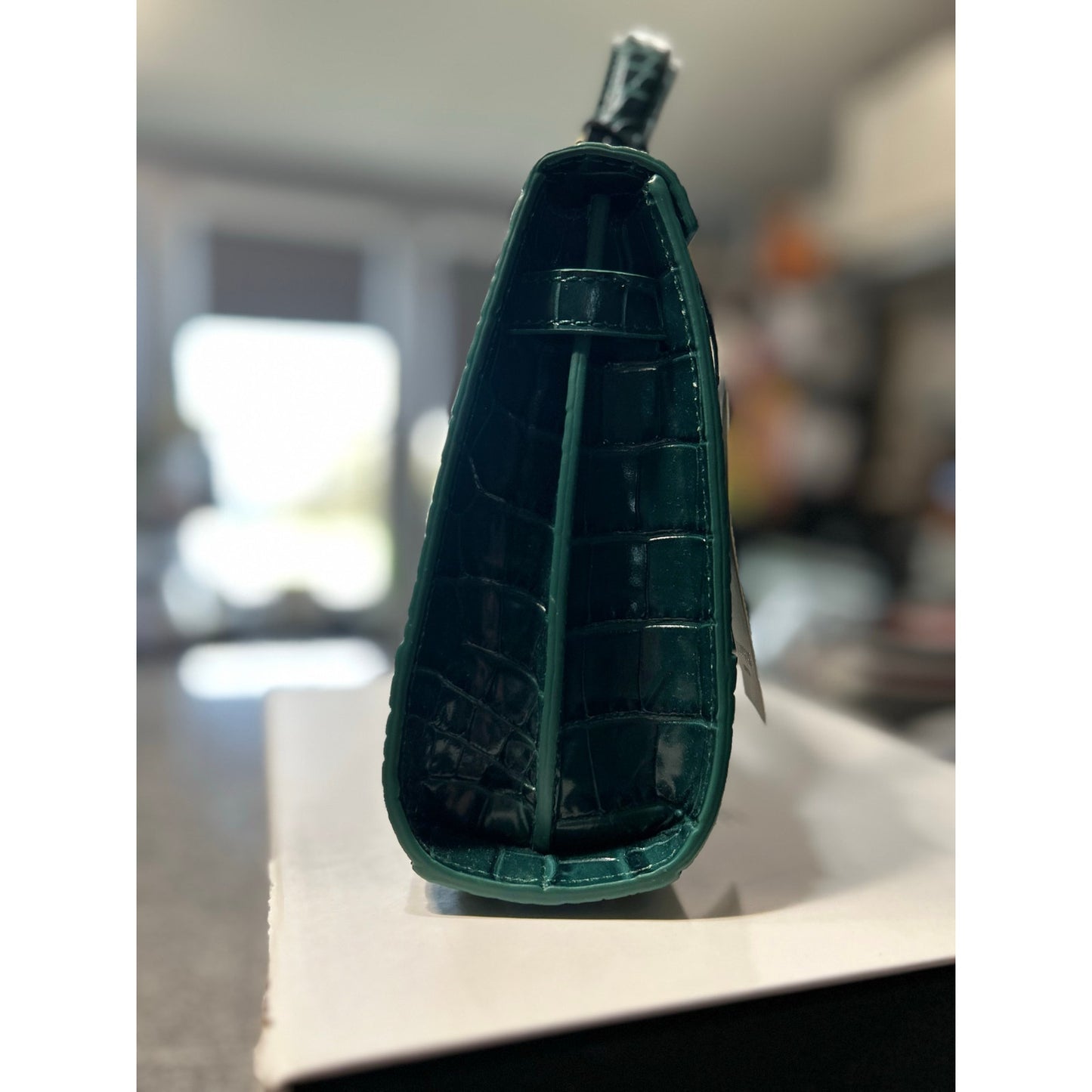 Teddy Blake Kim 9" Satchel – Rare Bottiglia Green Croc, Gold Hardware- NWT!!!