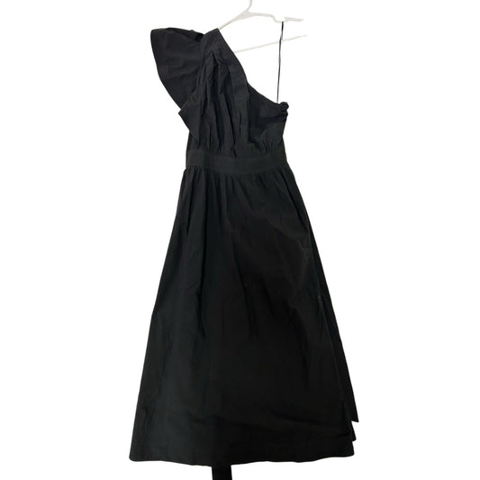 Madewell Ruffled One-Shoulder Midi Dress in Black Size 6 NWT
