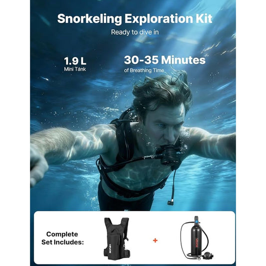 1.9L Mini Scuba Tank – Portable Refillable Diving Cylinder