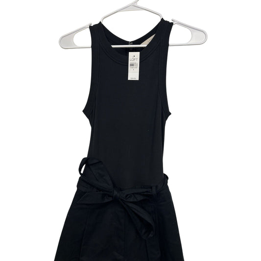 Ann Taylor LOFT Black Wide Leg Sleeveless Jumpsuit Tie Waist NWT Size 6