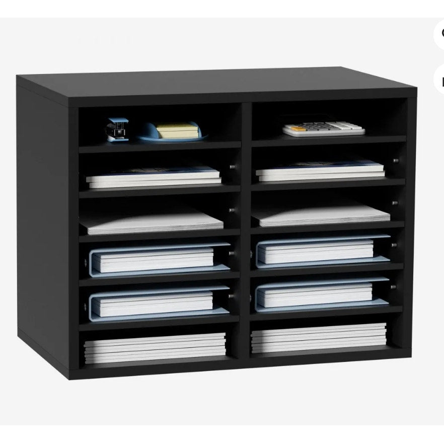 VEVOR 12-Compartment Literature Organizer File & Mail Sorter Black