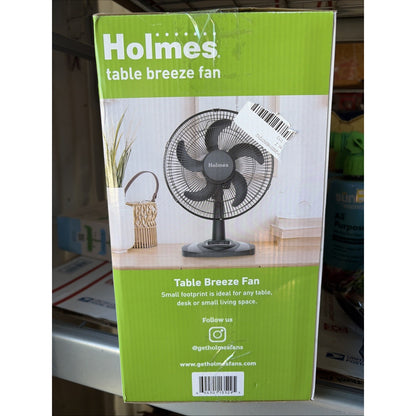 Holmes 12" Table Breeze Table Oscillating Fan Black