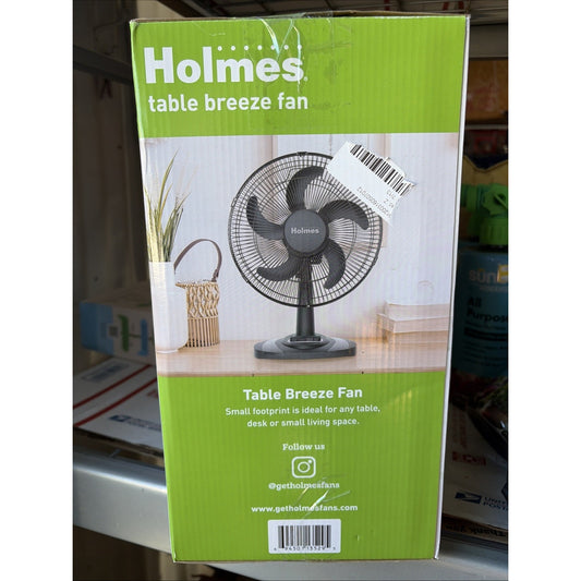 Holmes 12" Table Breeze Table Oscillating Fan Black
