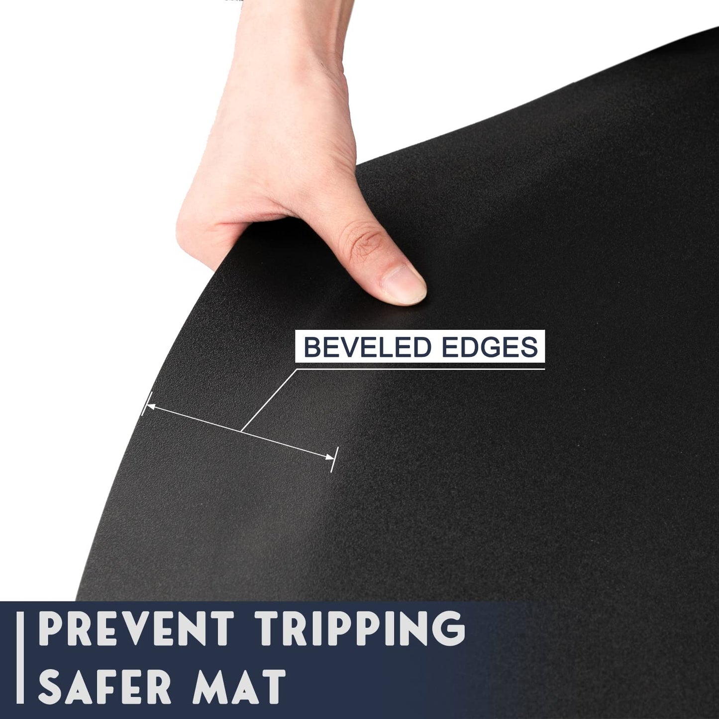 Semi-Circle Anti-Fatigue Salon Floor Mat with Non-Slip Base, 48" x 36", Waterproof