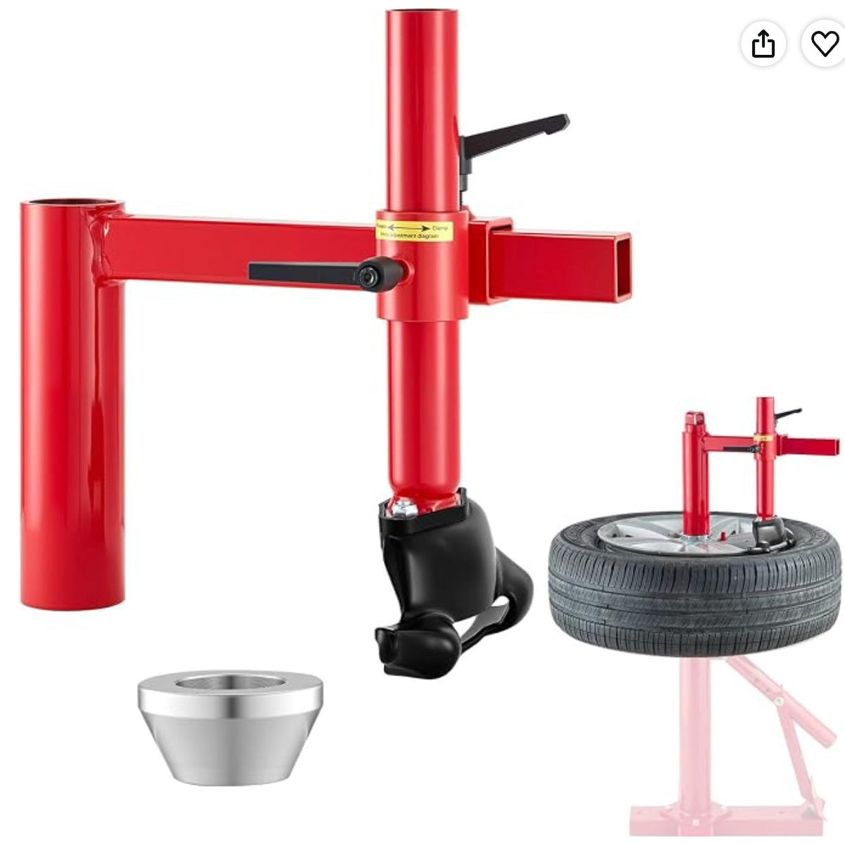 VEVOR Manual Tire Changer Duck Head Adapter Kit, 16"–21", New