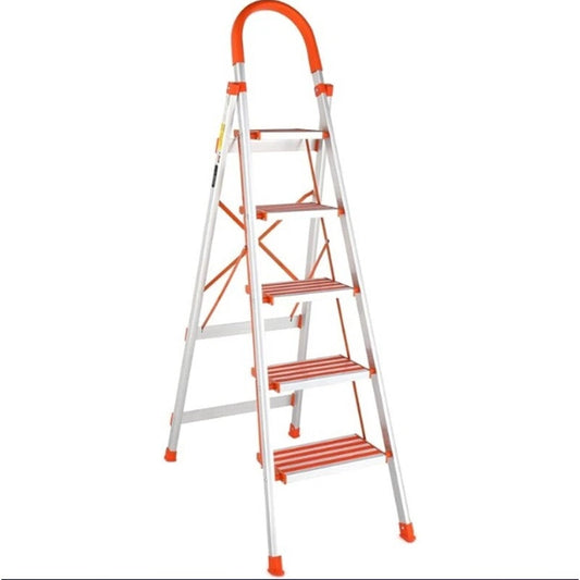 5-Step Lightweight Folding Step Ladder – Aluminum, 350 lb Capacity