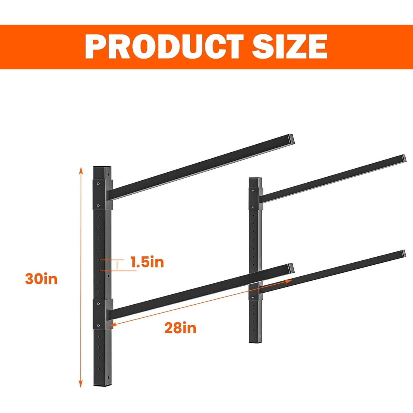 Heavy Duty Adjustable Wall Mounted Kayak Storage Rack for 2 Canoes Paddleboards