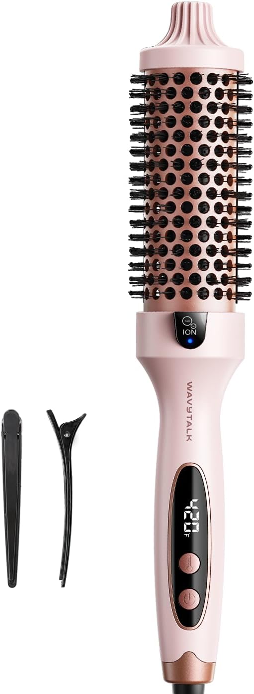 Wavytalk 1.5-inch Heated Thermal Round Brush: Salon Blowout, Dual Voltage, Ionic Technology