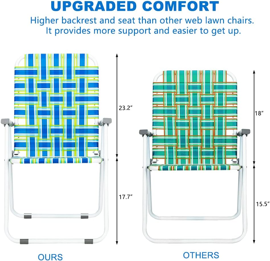 Patio/ Lawn Webbed Folding Chair – 2‑Pack