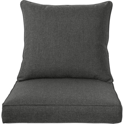 Outdoor Chair Cushion Set Polyester All Weather Charcoal Grey Black