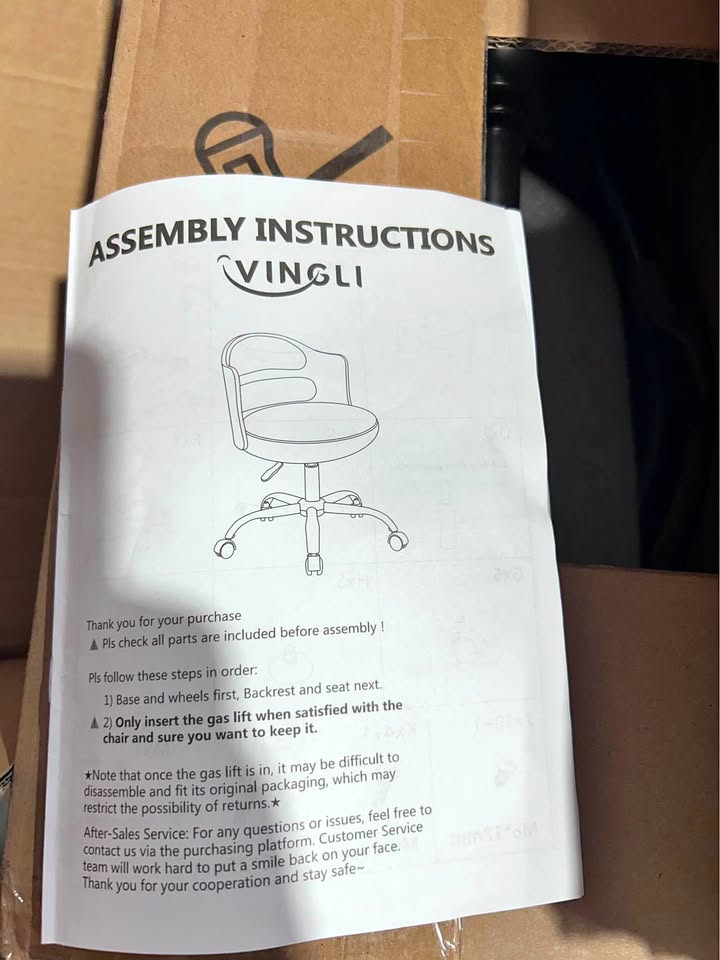 Ergonomic Swivel Office Desk Chair- New, assembly required