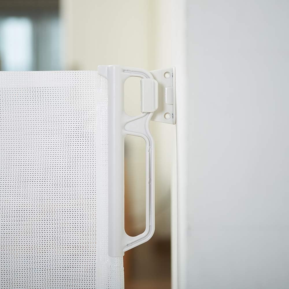EasyBaby Retractable Safety Gate – 33" Tall, Extends Up to 55" Wide, White
