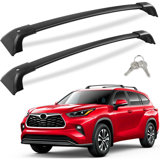 Lockable Roof Rack Cross Bars – Fits Toyota Highlander 2014-2019, 220lb Capacity0