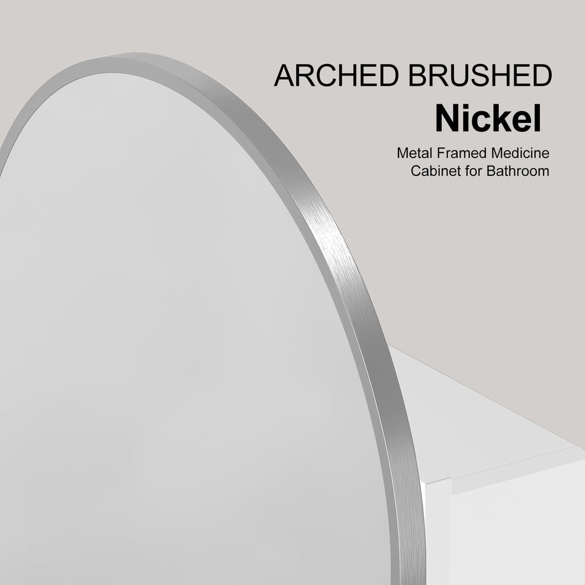 NEW 16" x 32" Arched Bathroom Mirror Medicine Cabinet – Brushed Nickel