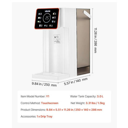 VEVOR Instant Hot Water Dispenser – 3 L, Touchscreen