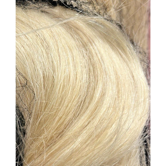 Irresistible Me 100% human hair clip-in extensions in shade #613 Blonde.