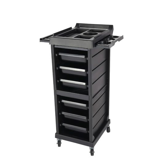 Rolling Salon Storage Cabinet with Locking Drawers and Tool Organizer Top