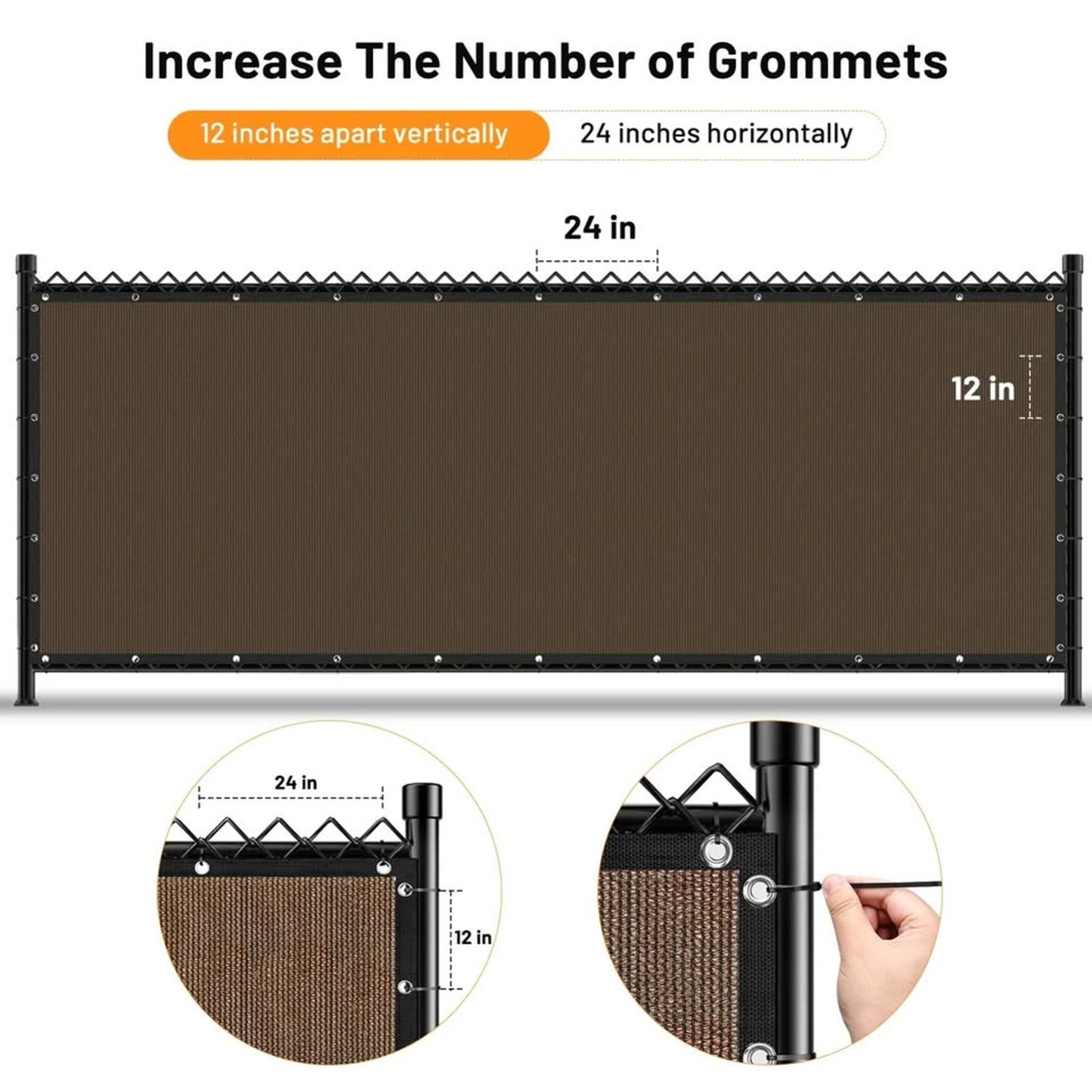 6 ft. x 50 ft. Brown Privacy Fence Screen Mesh Fabric Cover- New in packaging