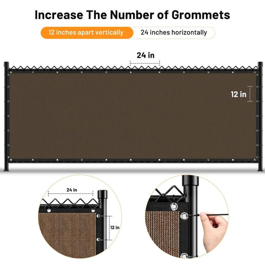6 ft. x 50 ft. Brown Privacy Fence Screen Mesh Fabric Cover- New in packaging