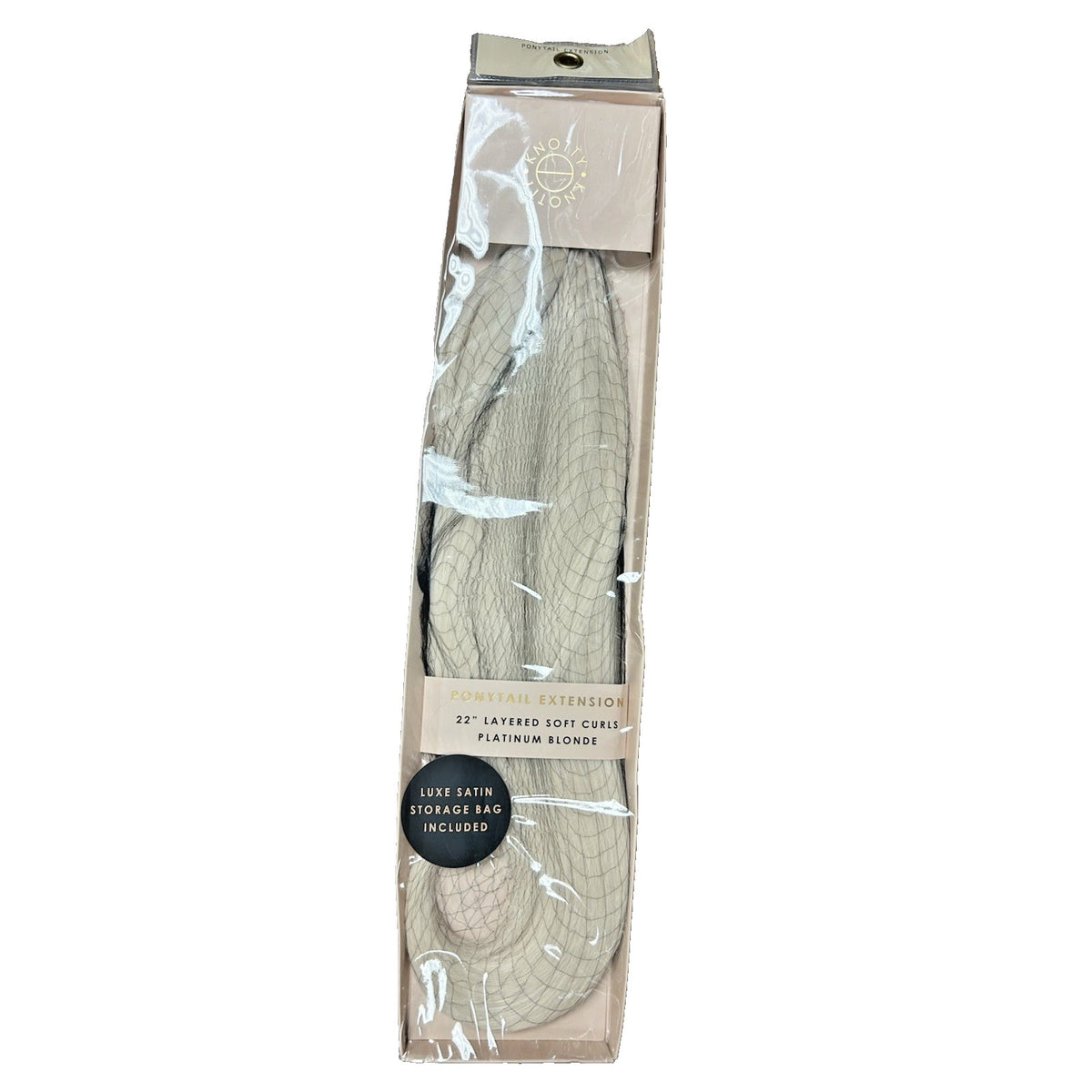 Knotty Ponytail Hair Extension 22" Layered Soft Curls Platinum Blonde NWT