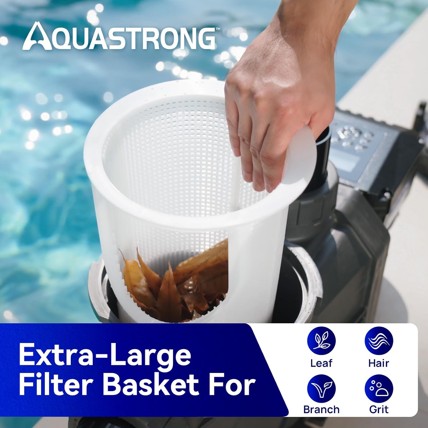 AQUASTRONG Variable Speed Pool Pump: 2HP, 220V, 10566GPH, Energy-Efficient, High Flow