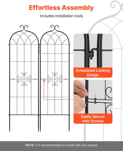 Garden Trellis 71 x 20 Inch Rose Trellis 4 Packs