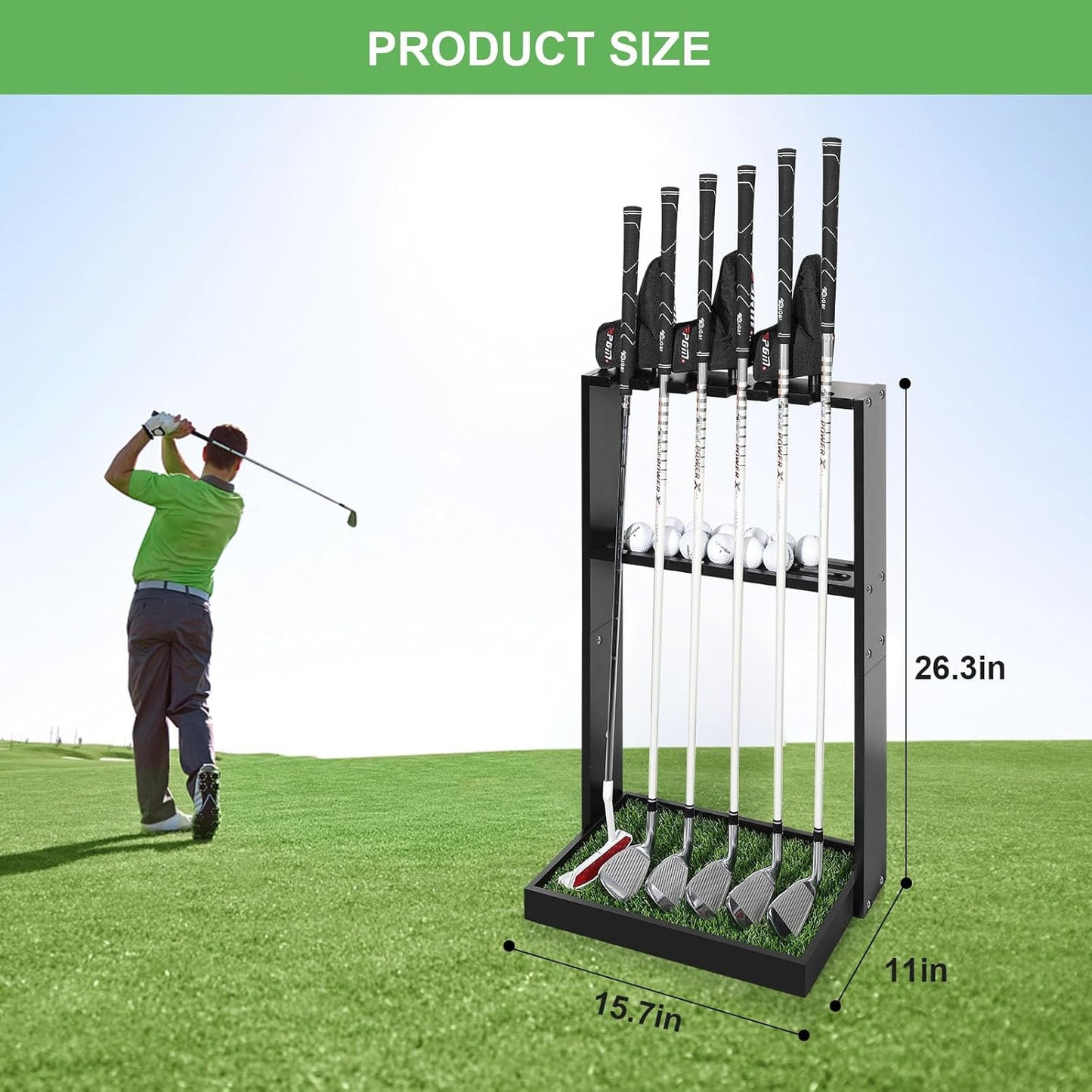 Premium Wooden Golf Putter Stand – Holds 6 Clubs (Model ZSQ00301)