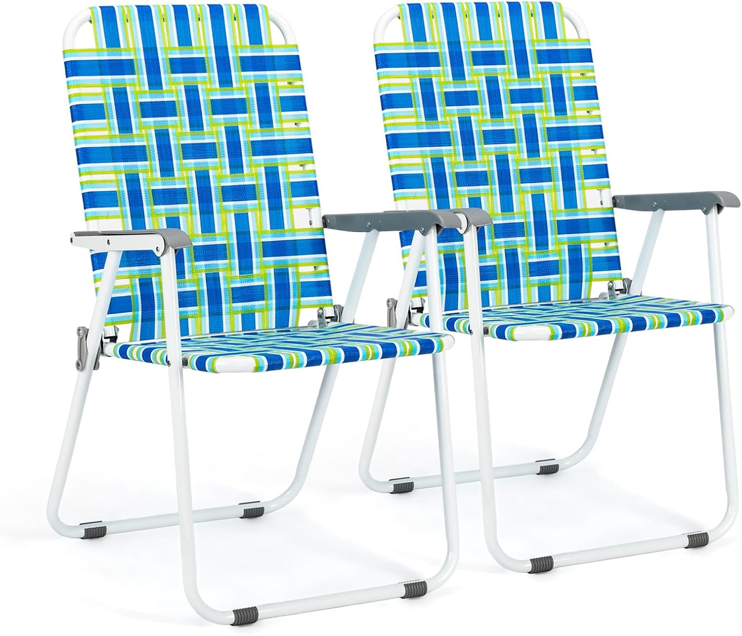 Patio/ Lawn Webbed Folding Chair – 2‑Pack