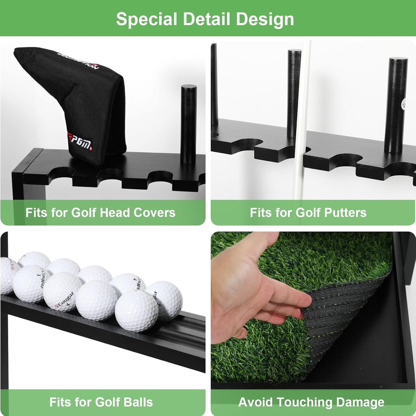 Premium Wooden Golf Putter Stand – Holds 6 Clubs (Model ZSQ00301)